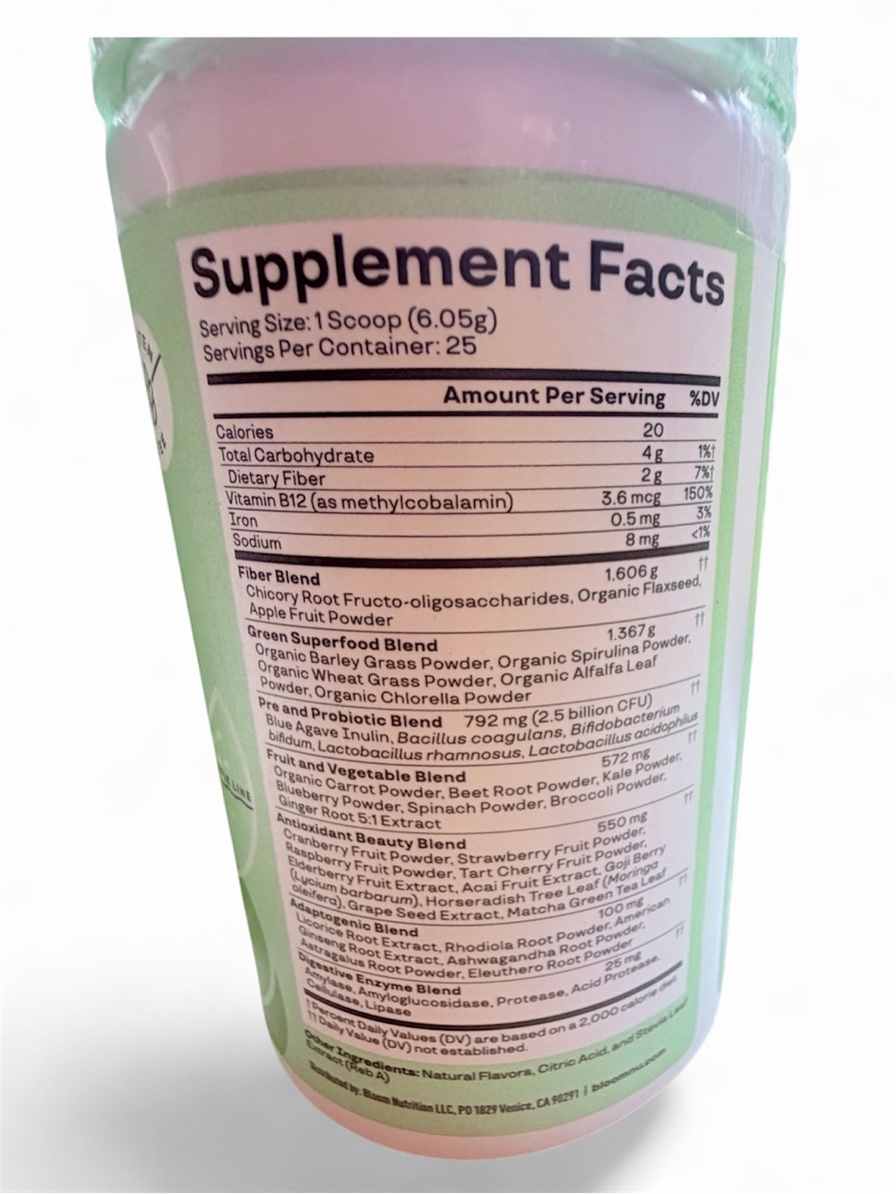 Bloom Nutrition Greens & Superfoods Strawberry Kiwi 25 servings NWT Sealed - Picture 2 of 2
